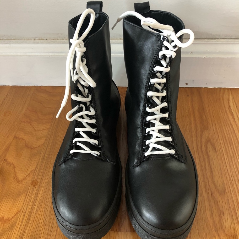 Black leather boots